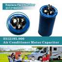 3312195.000 RV Air Conditioner Motor Capacitor 60/5 MFD Compatible with Dometic B59146 B59186 B59196 B595146 57915.741, Replaces Dometic 3312195000, Heavy Duty Air Conditioner Capacitor Replacement