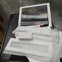 White Bread Box for Kitchen Counter, Bamboo Wood Large Capacity Bread Storage Bin with Acrylic Wavy Door Panel (White, Meduim)
300+ bought