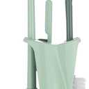 Cq acrylic Toilet Brush and Plunger Set,Toilet Plunger and Brush Combo Bathroom Deeply Cleaning Tools,Bathroom Toilet Bowl Brush with Holder(Green 1 Set)