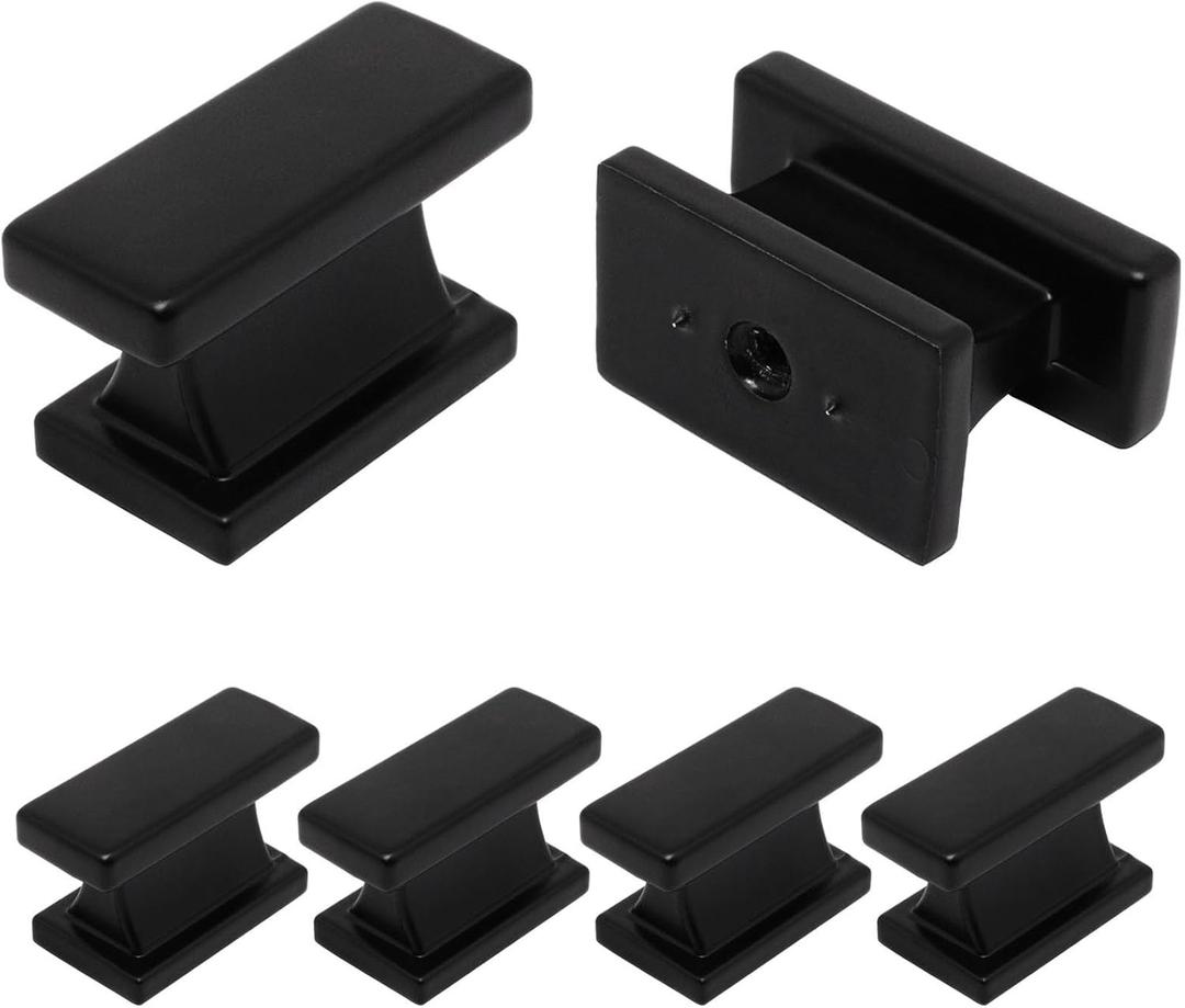 6 Pcs Matte Black Cabinet Knobs, Kitchen Cabinet Knobs for Cabinets and Drawers, Zinc Alloy Drawer Knobs Pulls Furniture Hardware Modern Knobs for Cupboard Dresser Vanity Closet Door (Black)