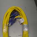 Clear Power 50ft 14/3 SJTW Yellow Outdoor Extension Cord, 3 Prong Grounded Plug, Lighted-Locking Connector, DCCO-9005-DC