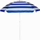 AMMSUN 5ft Seaside Umbrella for Sand and Water Table Sand Box - Kids Durable Umbrellas for children Beach Camping Garden Outdoor Play Shade (5ft Blue White)