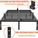 FUIOBYVV King Bed Frames, 18 Inch Heavy Duty Metal Platform Bed Frame Twin Size Support Up to 3500 lbs, No Box Spring Needed/No Shaking/Steel Slat Support/Noise Free/Easy Assembly