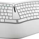 Nulea RT07B Wireless Ergonomic Keyboard - Split Keyboard, Wrist Rest, Natural Typing, Bluetooth and USB Connectivity, USB-C Rechargeable,Compatible with Windows Mac (Grey White)