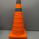 HiGiant 8 Pack 28" Collapsible Traffic Cones, Orange Cones | Folds Compactly; Quick Setup for Temporary Use; Reflective Strips Aid Visibility; Suits Driveways, RV Trips and Short Events.