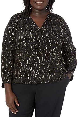 Velvet by Graham & Spencer Women's Nixie Knotch Neck Short Sleeve Blouse, Medium