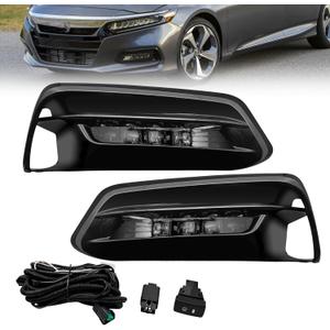 WILD BEAR LED Fog Lights Assembly fit for 2018 2019 2020 Accord Sedan Driving Lamps kit with Switch and Harness