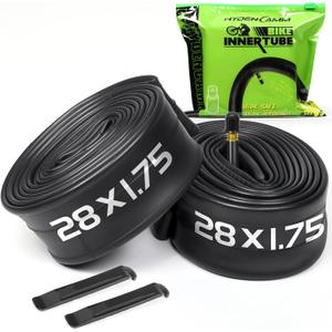2 Pack 12"/14"/16"/18"/ 20"/ 22"/24"/ 26"/27.5"/28"/29" x1.75/1.95/2.10/2.125 Bicycle Tube with 2 Tire Levers, with 32mm AV Schrader Valve, Reliable Inner Tube for Kids/Road/MTB Bike (2 of One Size)