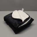 MOONLIGHT20015 Sherpa Throw Blanket - (Black, 45X40 Inches) Soft and Warm Blankets for Winter Thick, Fluffy and Plush Blanket for Bed, Sofa, Camping and Travel