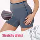 Striped Biker Shorts for Women 4" Seamless Stretchy High-Waisted Ribbed Workout Bottoms No Front for Yoga (L)