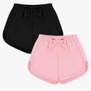 2 Pack Toddler Baby Girl Shorts Solid Little Girls Shorts Baby Summer Athletic Pants with Drawstring 18M-6T