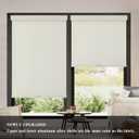 AOSKY Blackout Roller Shades Cordless Blinds for Windows, Free-Stop Shades with Valance, Thermal Insulated Fabric, UV Protection, Natural Woven Blinds for Home and Office (33" W x 72" H, Ivory)