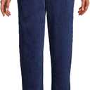 Lands' End Women's Sport Knit High Rise Corduroy Pants (Deep Sea Navy), Small