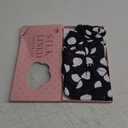 LitBear Luxury Silk Lined Shower Caps for Women Reusable Waterproof, Double Layered Large Bathing Hair Cap with Adjustable Elastic Strap, Non-slip, Quick-dry, for Long Short Hair, Black Dots