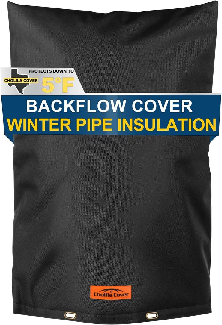 Backflow Preventer Cover Insulated (5F) - 18"W x 34"H Backflow Cover for Winter Pipe Freeze Protection - Sprinkler Covers for Outside - Double Wall Insulation Cover Black