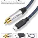 3FT USB c to Coaxial Cable Male Type-c to Digital coaxial Audio Interface Adapter, It can Output 32-bit/384kHz Digital Audio Signals for dac amp Sound Preamp Amplifier