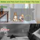 Reinforced 55" Wide Retractable Dog Gate with Support Rods, 33" Tall Retractable Baby Gate for Dogs, No Sag and Wrinkle Mesh Child Gates for Doorways, Indoor Pet Barrier Stair Gates for Kids, Gray