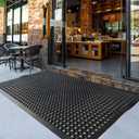 Uniboho Outdoor Rubber Floor Mats Anti Slip Restaurant Commercial Kitchen Rubber Drainage Mat 60 x 35 Heavy Duty Mat for Garage Garden Indoor Outside Industral Pool Entrance Bar Wet Area