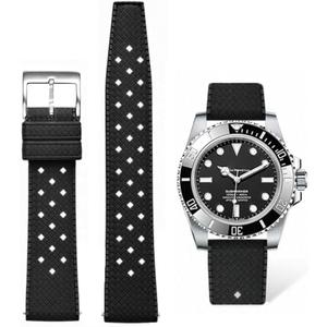 Tropical Style FKM Rubber Watch Bands 18mm 19mm 20mm 21mm 22mm Quick Release Fluororubber Waterproof Soft Breathable Durable FKM Rubber Watch Strap Universal Replacement Band Strap for Men Women