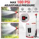 RexLeLXB 5.3Gal Battery Powered Backpack Sprayer Compatible with Milwaukee for M18 18V Battery, Electric Backpack Sprayer with 4 Nozzles, 0-100 PSI Adjustable Pressure for Weeding, Spraying&Cleaning