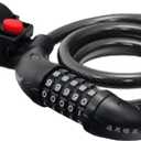 POPETPOP 5-Number Combination Bike Lock Cable Heavy Duty 120cm Password Bike Lock for Bicycles Electric Scooters and Motorcycles Weather-Resistant Resettable Mechanism