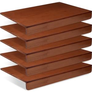 Sintuff 5 Pcs Wire Shelf Covers 24x16 Inch Bamboo Shelf Wire Racks Cover Large Shelves Liner for Pantry Wires Shelving Removable Closet Cabinet Bathroom Kitchen Garage Store Office Decoration Supplies