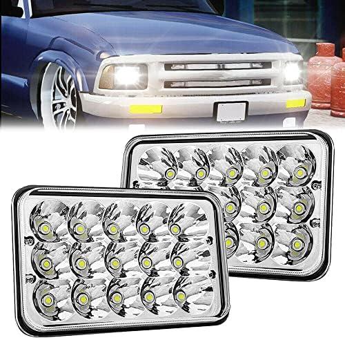 BESTZHEYU 2 pcs 4 x 6 inch LED Headlights Rectangular Replacement for Chevy S10 Blazer 1994 1995 1996 1997 Peterbilt Kenworth Freightinger Probe LED Headlight
