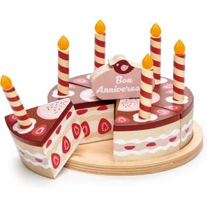 Tender Leaf Toys - Chocolate Birthday Cake - Pretend Play Food Toy with Candles and Plate, Birthday Party Decoration or Gift for Kids - Develops Social Skills and Imaginative Play for Kids - Age 3+ Tender Leaf Toys - Chocolate Birthday Cake - Pretend Play Food Toy with Candles and Plate, Birthday Party Decoration or Gift for Kids - Develops Social Skills and Imaginative Play for Kids - Age 3+