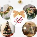 24 Pcs Velvet Bows for Christmas Tree with 12 Branch Artificial Red Berry,Vintage Velvet Ornaments Ribbon Bows for Tree Garland Wreath Xmas Decorations (Brown)