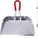 TOP DOG Metal Dustpan 17, Aluminum Dust Pans Heavy Duty Does not Chip or Bend Sheet Metal Edge Flat Against Floor for Small Item Sweeping Rubber Coated Easy to Grasp Handle (2pcs)