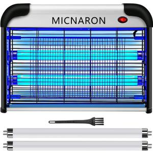 Indoor Electric Bug Zapper, 2800V Powerful Flying Insect Mosquito Killer w/ 20W Blue Light Attract, Plug-in Pest Control Machine for Moth, Fruit Fly, Fungus Gnat, Garage Bug Catcher/Eliminator/Trap