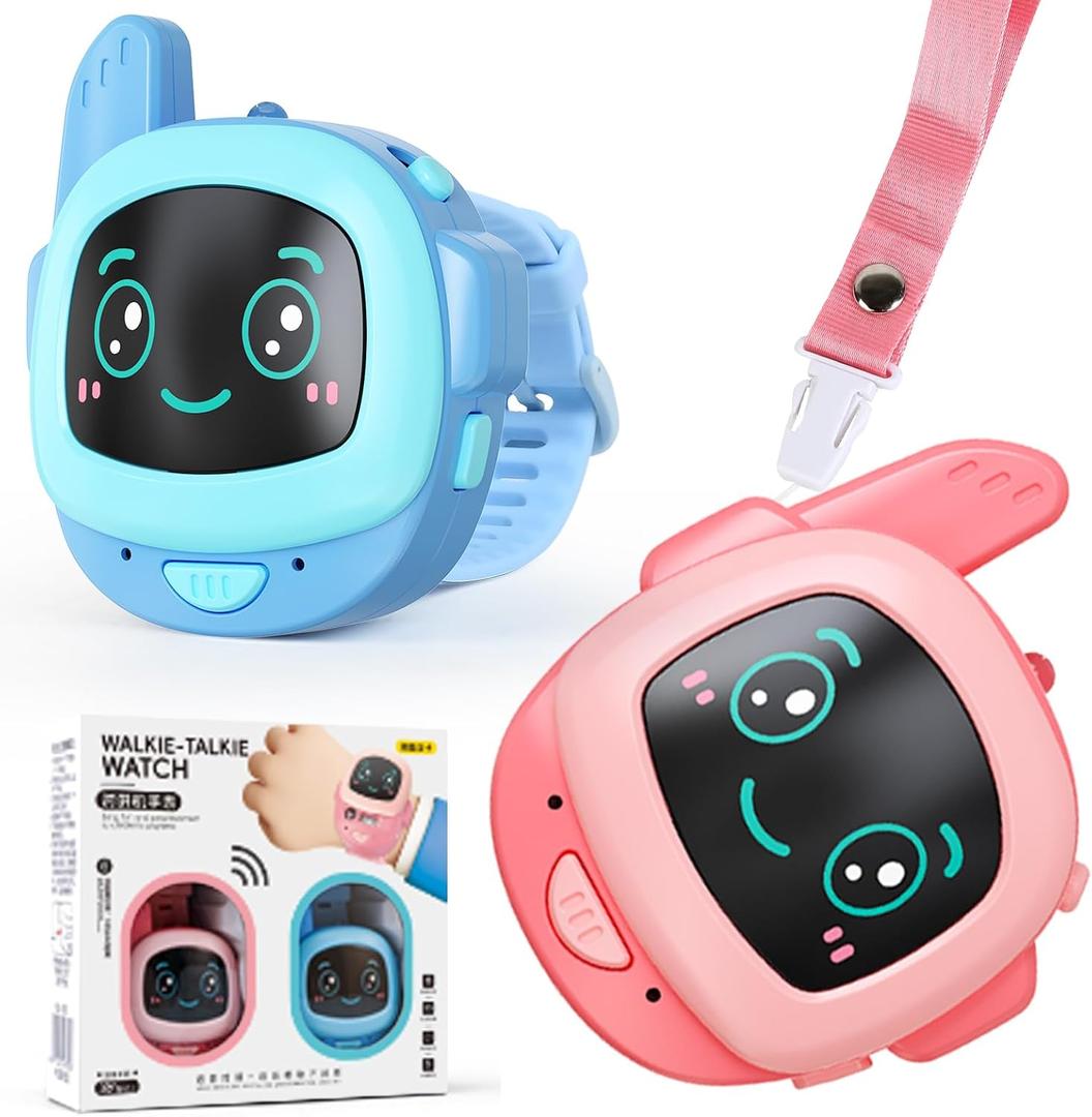 Walkie Talkie Kid's WatchesToys for Boys Girls Aged 3 to 12 Years Old for Outdoor Adventure, Camping,and Birthday Giftswith Wearable/Lanyard/Handheld 2 Pack3280 ft Talk Range