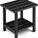 Apolimi Adirondack Outdoor Side Table, 2-Tier Sturdy Patio End Table Weather Resistant, 16.5" Solid Side Table for Patio, Pool, Porch