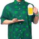 St Patricks Day Shirt Men St. Patrick's Day Hawaiian Shirt for Men St Patricks Day Accessories (Green)