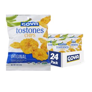 Goya Tostones Chips, Original, 2 Ounce (Pack of 24) - Seasoned with Sea Salt - Great for dipping in Salsas and Guacamole, BB 12-11-26