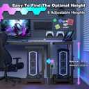 Height Adjustable Computer Tower Stand with Charge Station and USB Charging Port, 2-Tier ATX-Case Cart, Under Desk Mobile PC Stand, CPU Holder Cart with Locking Caster Wheels for Fits Most PC