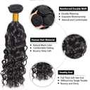 Natural Black Curly Wave Bundles #1B Human Hair Bundles 14 16 18 Inch Double Weft Curly Wave Human Hair Extensions For Women 3 Bundle Total 150g