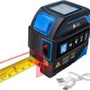 4-in-1 Laser Tape Measure with Laser Level Crosshairs |130ft/40m Laser Distance+16ft/5m AutoLock Tape |Backlit LCD Display (Ft/Inch/M/mm) |for DIY,Construction, Interior Design