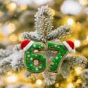 3 x 67 Christmas Ornament, 2PCS 67 Meme Funny Christmas Ornaments 2025, Funny 67 Christmas Ornament, 67 Meme Gag Gift for Kids,2025 Santa Ornaments for Christmas Tree, Stocking Stuffers for Teens