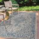 JONATHAN Y SMB101B-8 Sinjuri Medallion Textured Weave Indoor/Outdoor Navy/Gray 5 ft. x 8 ft. Area-Rug, Coastal,Easy-Cleaning,HighTraffic,LivingRoom,Backyard, Non Shedding