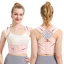 VOKOKOYA Posture Corrector for Women and Men,Adjustable Shoulder Straightener,Back Support Brace,Upper Spine scoliosis, hunchback Pink Medium (Pink, M)