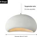 JAYMP 80cm Wabi Sabi Pendant Light for Living Room Hallway Restaurant Modern Hanging Lamp E26 Base Japanese Style Bird Nest Shape Lighting Fixture (White,B, 31.5in)
