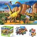 Jumbo Floor Puzzle for Kids,48 Piece Waterfall Dinosaur Large Jigsaw Puzzles, Fun Preschool Educational Toy for Toddlers Ages 3-5,Gift for Boy Girl Ages 4-8