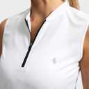 SANTINY Women's Sleeveless Golf Shirt Zip Up Tennis Lightweight Quick Dry Tank Tops Polo Shirts for Women (White, XS)