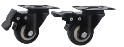 2 Inch Wheel Casters,Set of 2 Heavy Duty Casters,with Brake,No Noise Locking Polyurethane (PU) Wheels, for Furniture and Workbench Load 800lbs