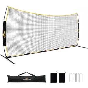 PodiuMax 16x10FT Barricade Backstop Net, Baseball Basketball Barrier with Upgrade Steel Frame, Protective Net for Baseball, Lacrosse, Soccer, Basketball & More, Soccer Backstop Net for Backyard Park