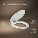 KOHLER 20454-0 Ridgewood Elongated Soft Close Toilet Seat, Quiet Close, Wood Toilet Seat, Home Essentials, White