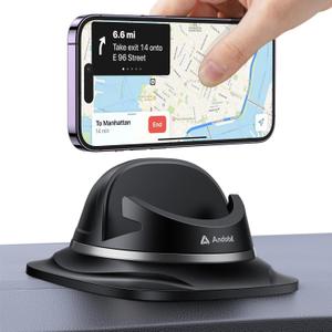 Andobil Upgraded Car Phone Holder, Stable & Silicone Phone Holders for Your Car, 360Rotatable Dashboard Cell Phone Holder, Cell Phone Car Mount Compatible with iPhone 16 Pro Max/15/14/13/12, Samsung (Black)