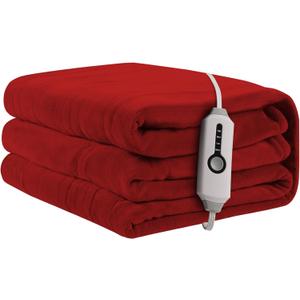 ReyyNio Heated Electric Blanket 72"x84" Full Size, Soft Coral Fleece Fast Heated Blanket with 4 Heating Levels and 10 Hours Auto-Off, Cozy Plush Fabric, Machine Washable - Home, Red