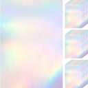 60 Sheets Holographic Laminate Sheets Clear Glitter A4 Size Vinyl Sticker Paper Holographic Overlay Self Adhesive Waterproof Transparent Film, 11.7 x 8.3 Inch (Rainbow)